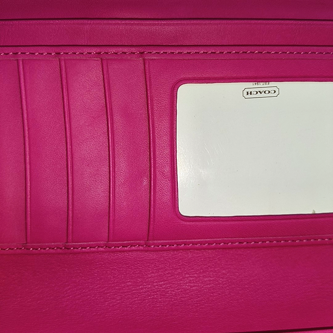 COACH Pink Leather Embossed Handbag Silver Hardware Vintage model-(SKU)-935675321