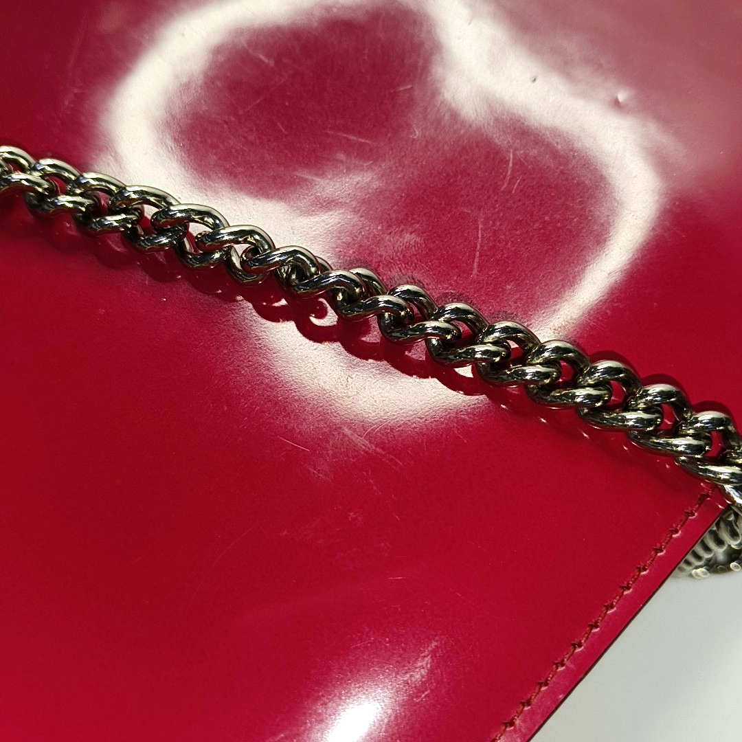 GUCCI Interlocking G Large size Fuchsia Leather Shoulder Tote Crossbody Bag Silver Hardware-(SKU)-953004708