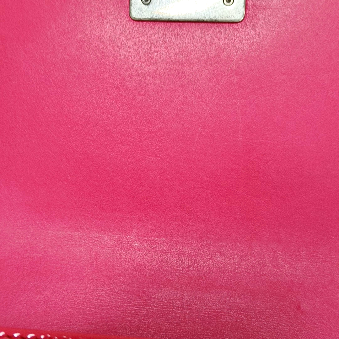 CHANEL BOY CHANEL Medium Pink Patent Leather Quilted Shoulder Bag with Chain Strap, Palladium Hardware, 17 Flap, Removable Shoulder Strap-(SKU)-958774590