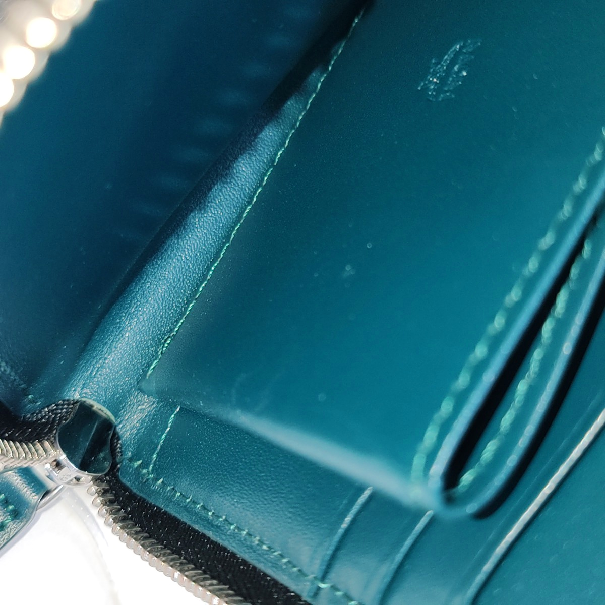MCM Blue Cowhide Embossed Wallet Silver Hardware-(SKU)-944007895