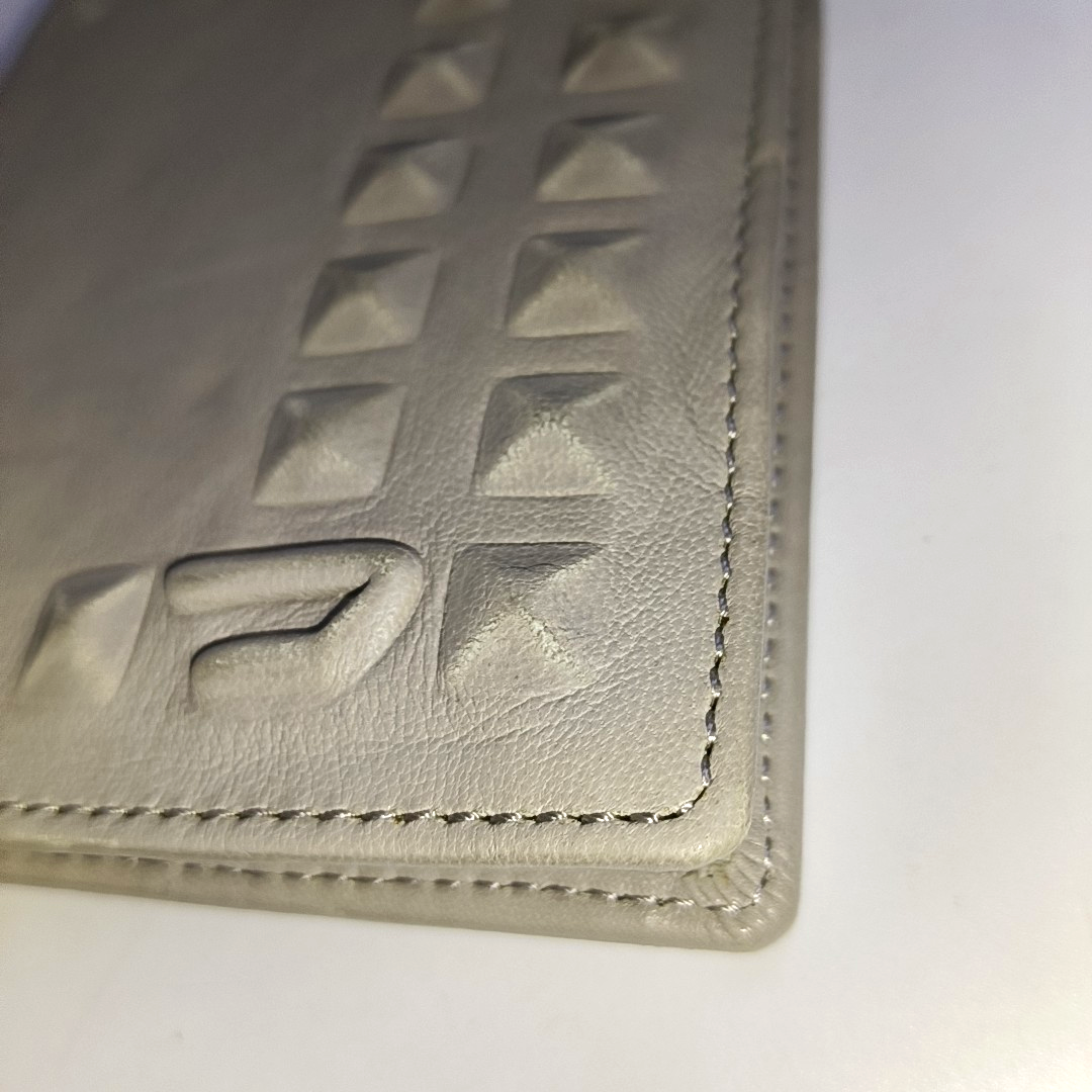 DIESEL Gray Leather Embossed Wallet-(SKU)-940934101