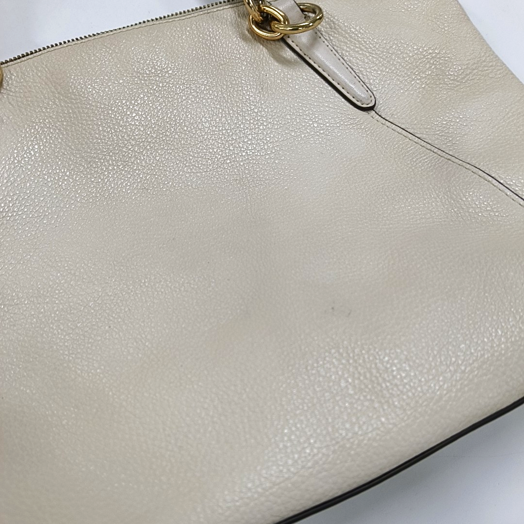 COACH KELSEY White Cowhide Single Shoulder Bag Crossbody Handbag Golden hardware Removable shoulder strap-(SKU)-14505078