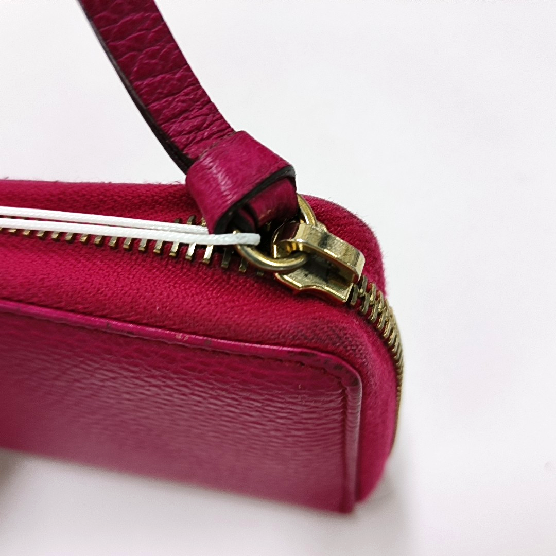 GUCCI Swing Fuchsia Leather Wallet Golden hardware-(SKU)-958800282