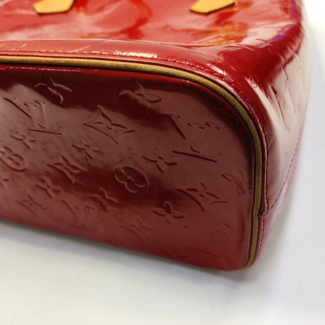 LOUIS VUITTON HOUSTON Red Lacquered Leather Texture Handbag Shoulder Bag Golden hardware Vintage model-(SKU)-943924336