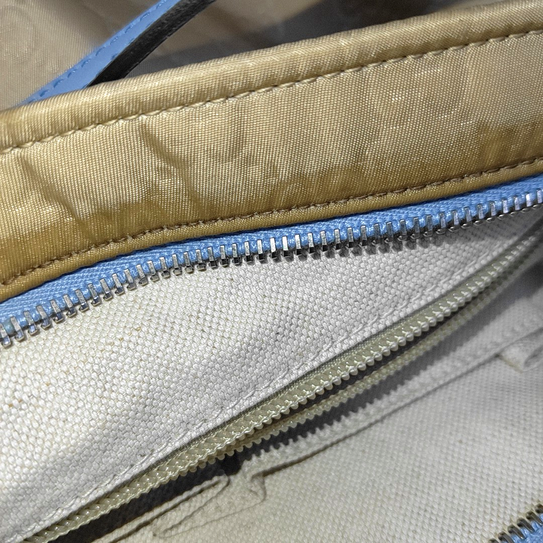 GUCCI Khaki Nylon Monogram Single Shoulder Bag Crossbody Silver Hardware-(SKU)-13943470