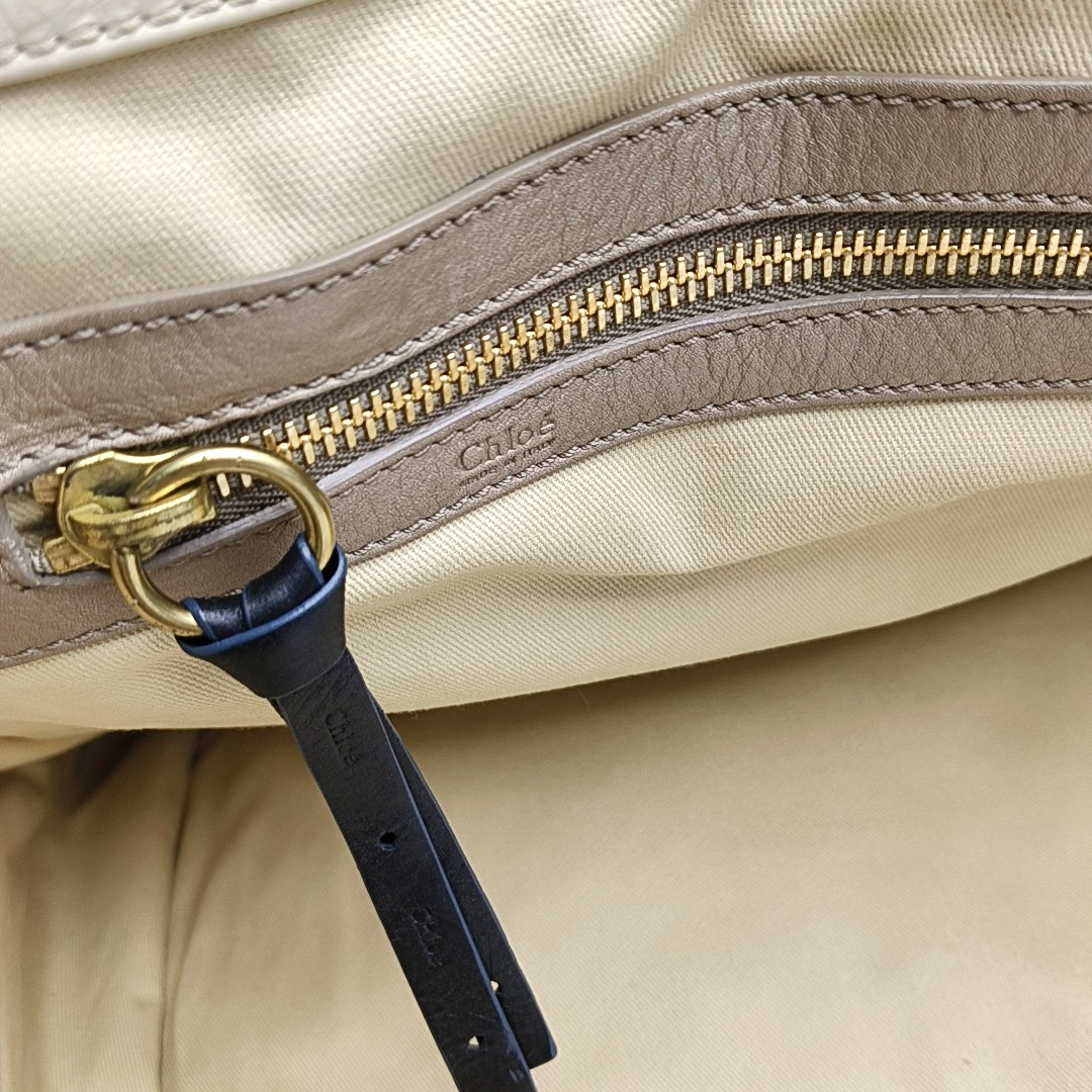 Chloé Tote bag White Leather Handbag Golden hardware-(SKU)-954394334