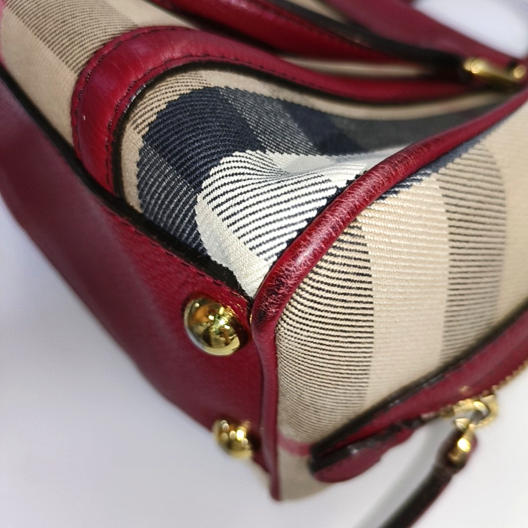 BURBERRY Alchester Brown Canvas Single Shoulder Bag Crossbody Bag Tote Bag Golden hardware Removable shoulder strap-(SKU)-929659819
