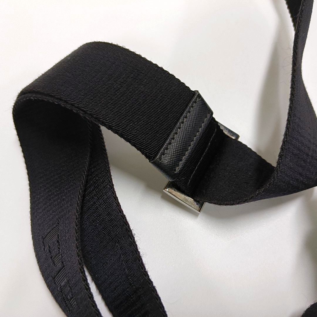 PRADA Black Nylon Crossbody Bag Single Shoulder Bag Silver Hardware-(SKU)-953408479