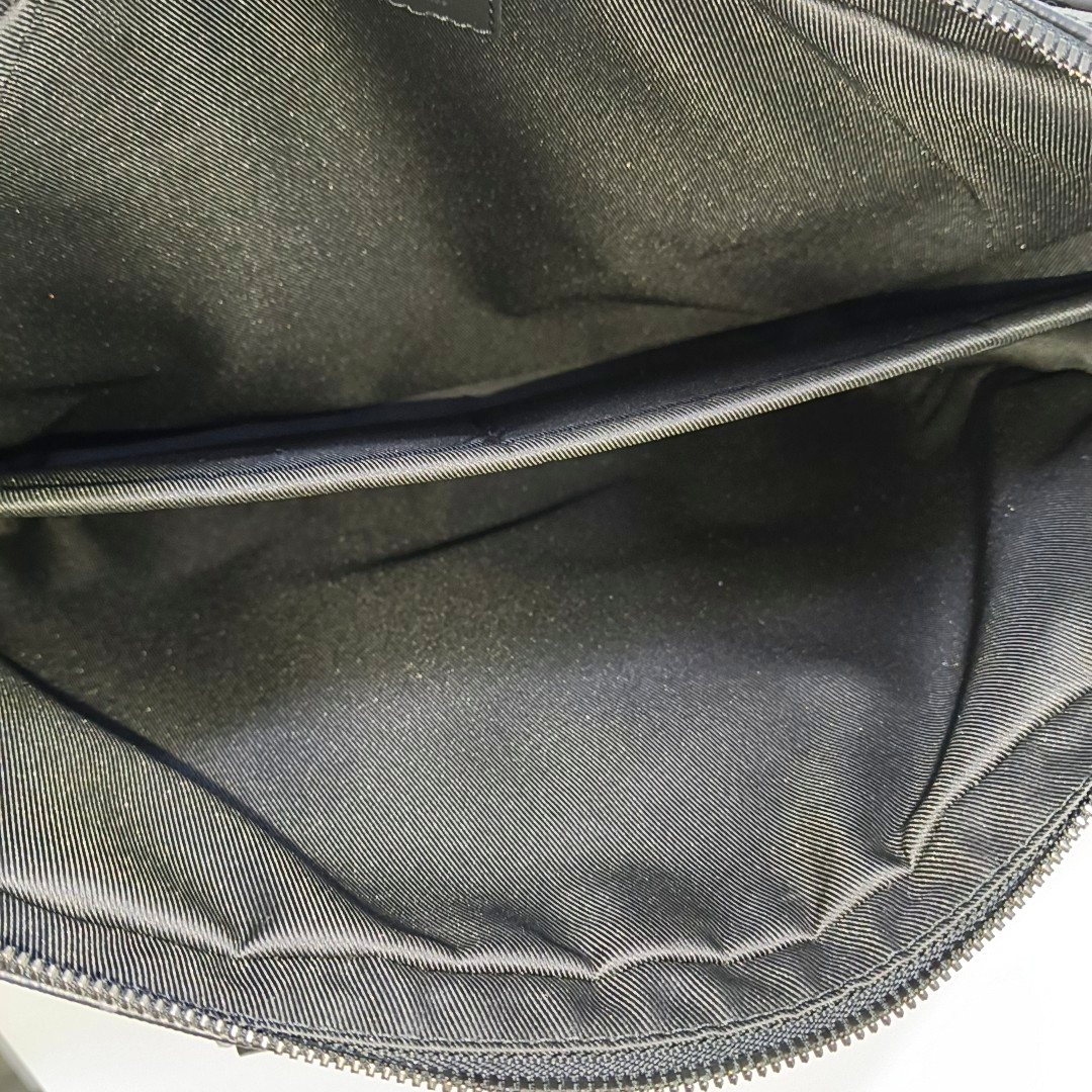 LOUIS VUITTON PORTFOLIO Small size black coated canvas monogram shoulder bag crossbody bag handbag with silver hardware and removable shoulder strap-(SKU)-965586116