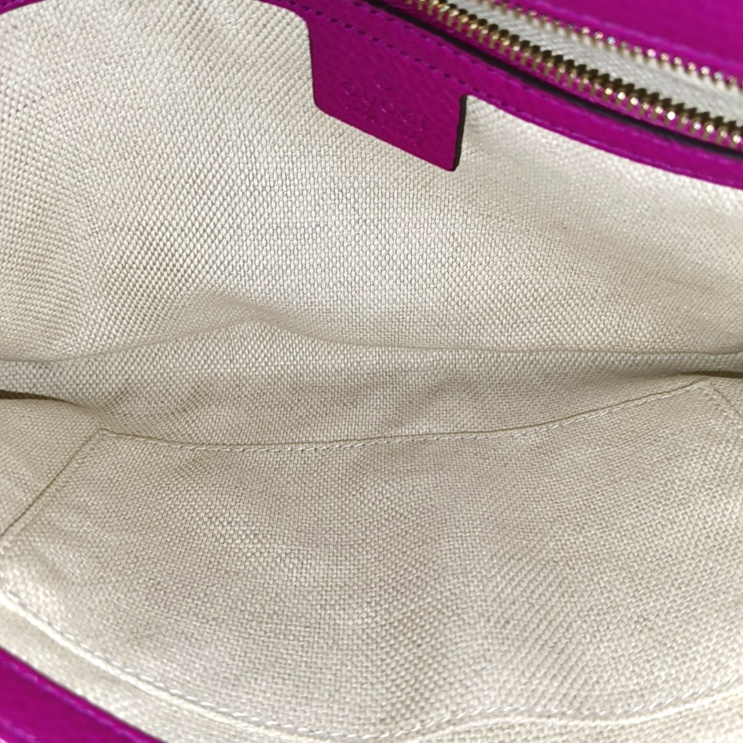 GUCCI Soho Pinkish-Purple Cowhide Clutch Bag Silver Hardware-(SKU)-956214199