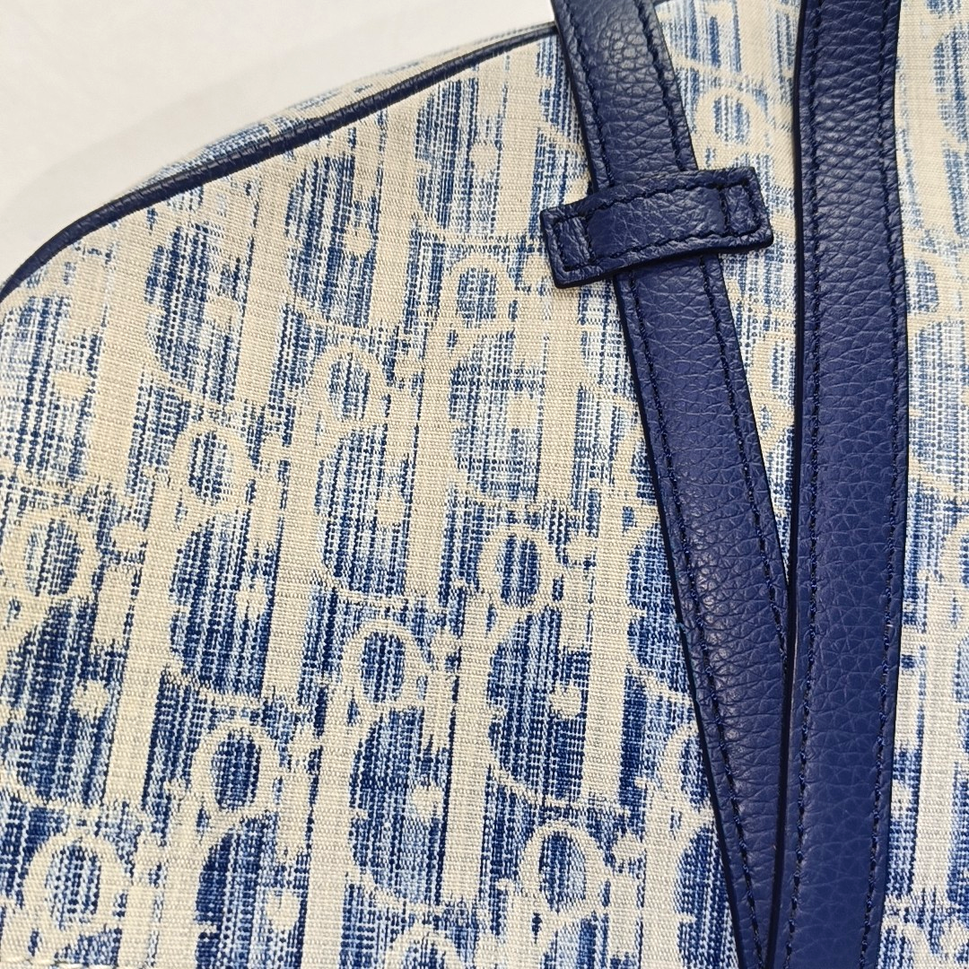 DIOR Saddle Medium Size Blue Fabric Saddle Bag Fanny Pack Crossbody Bag-(SKU)-962211429