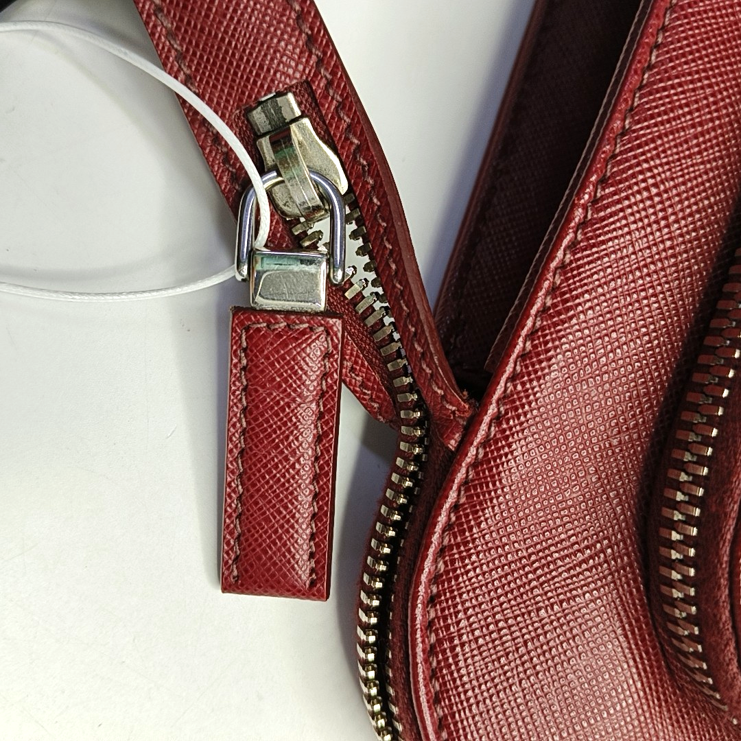 PRADA Red Cowhide Tote Bag Silver Hardware-(SKU)-954933238