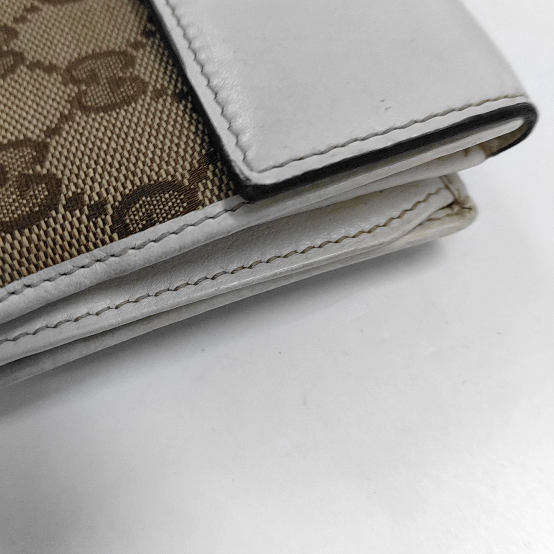 GUCCI Lovely Khaki Canvas Monogrammed Coin Purse Golden hardware-(SKU)-928591685