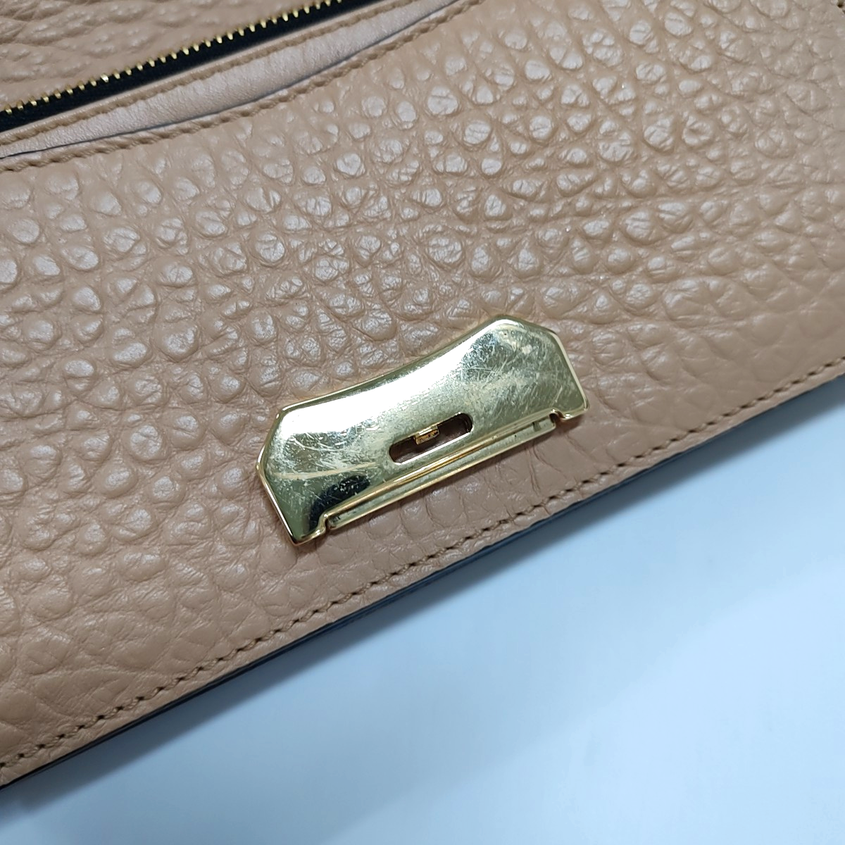 BURBERRY Langley Khaki cowhide single shoulder bag crossbody bag handbag Golden hardware Removable shoulder strap-(SKU)-958841822