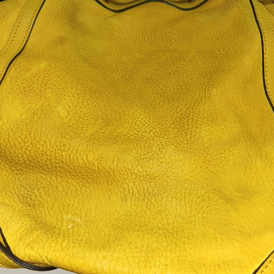 BURBERRY Northfield Yellow Leather Shoulder Bag Tote Golden hardware Removable shoulder strap-(SKU)-14373312