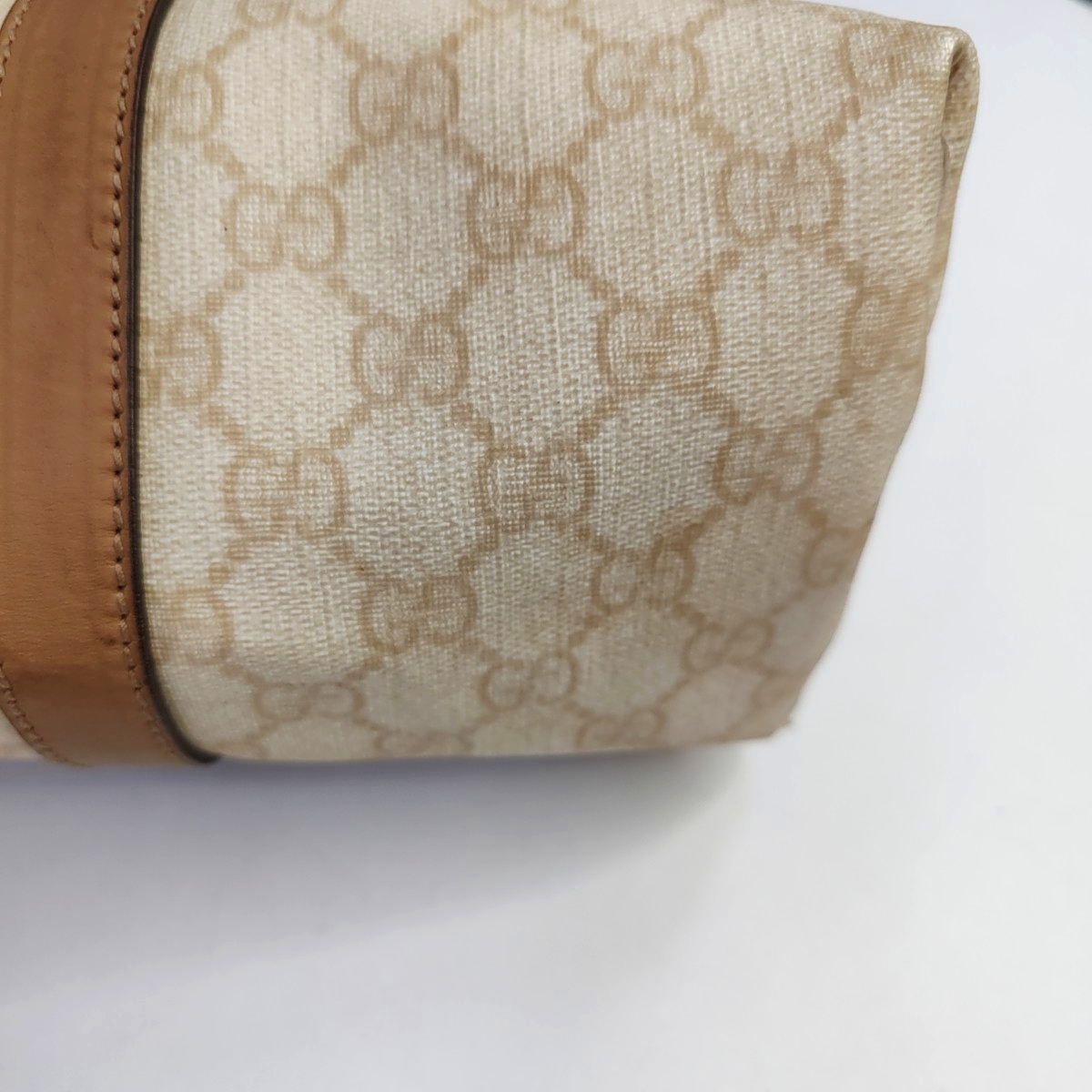GUCCI Shima Tote Beige Coated Canvas Monogrammed Printed Single Shoulder Bag Handbag Golden hardware-(SKU)-947608449