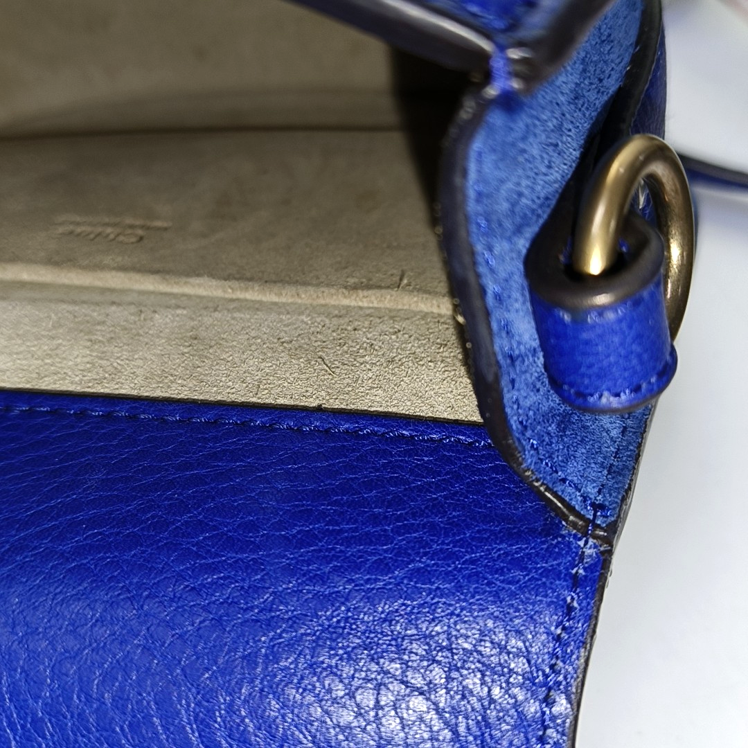 Chloé Nile Blue Cowhide Single Shoulder Bag Sling Bag Tote Golden hardware Removable shoulder strap-(SKU)-942720011
