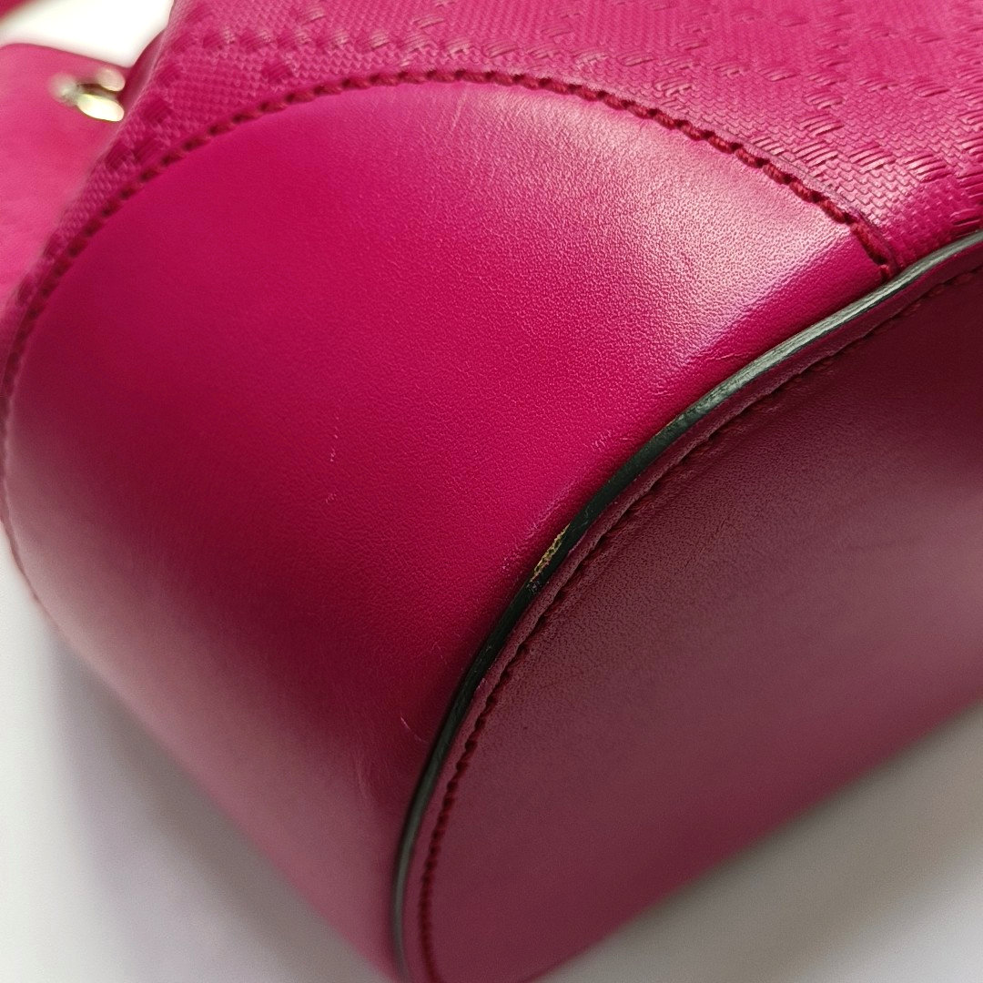 GUCCI Diamante Fuchsia Leather Patchwork Crossbody Shoulder Bag Golden hardware-(SKU)-956229075