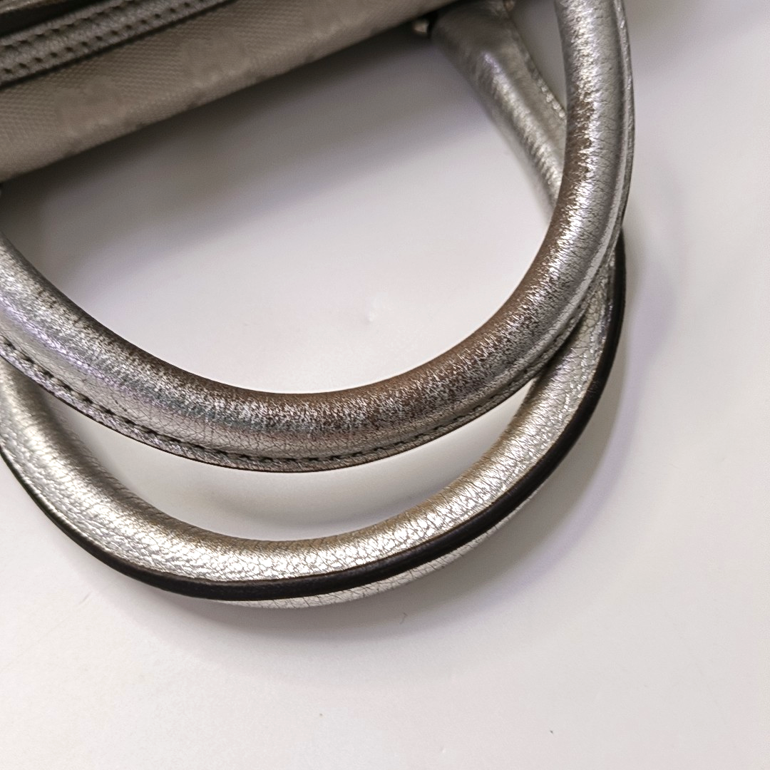 GUCCI Guccissima Silver Coated Canvas Monogram Handbag Single Shoulder Bag Silver Hardware-(SKU)-960541171