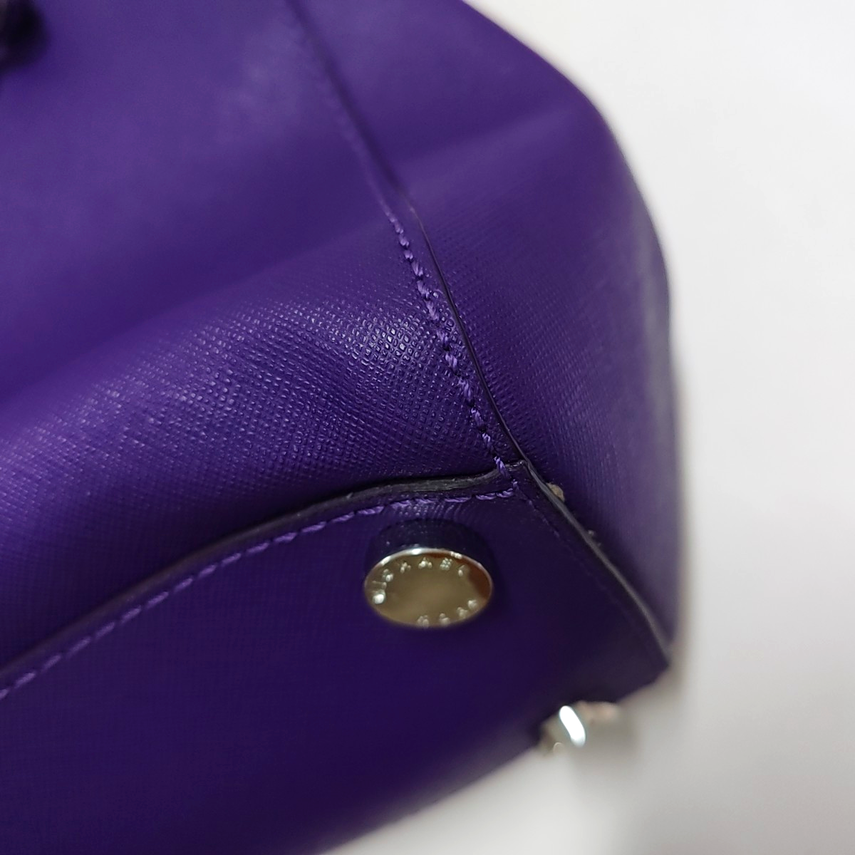MICHAEL KORS Small size Purple Leather Textured Studs Single Shoulder Bag Handbag Crossbody Silver Hardware Removable shoulder strap-(SKU)-930756966