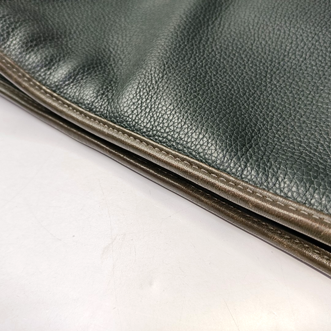 LOEWE Toledo Dark Green Leather Handbag Silver Hardware-(SKU)-954572249