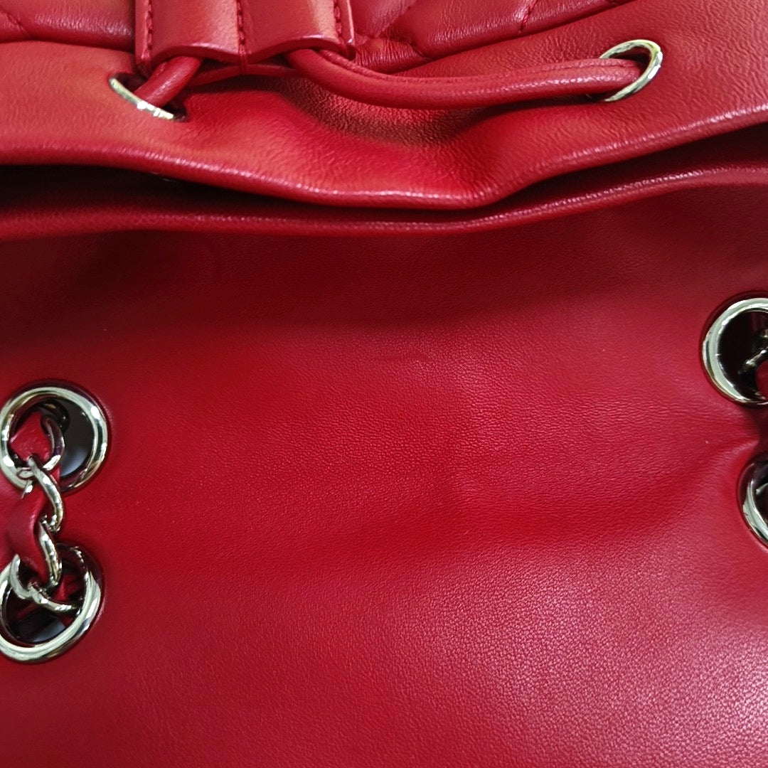CHANEL URBAN SPIRIT Small Red Leather Quilted Backpack with Removable Strap-(SKU)-969826717