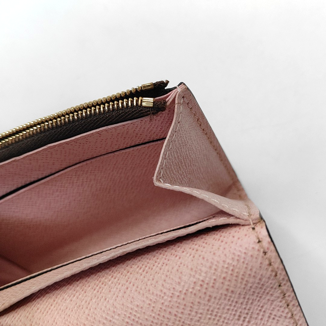 LOUIS VUITTON ROSALIE Brown coated canvas vintage wallet Golden hardware-(SKU)-952125197
