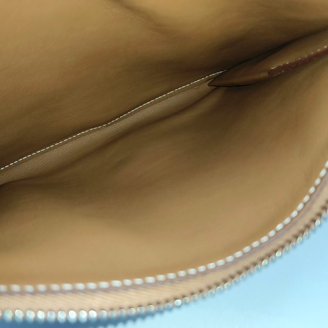 HERMÈS Ultrapla 24 Gold Brown Evercolor Calfskin Crossbody Bag Shoulder Bag Handbag Silver Hardware Z-(SKU)-957460008