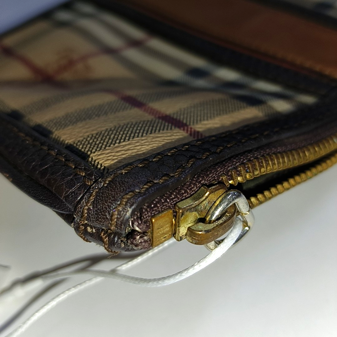 BURBERRY Khaki Coated Canvas Warhorse Plaid Handbag Golden hardware-(SKU)-934780068