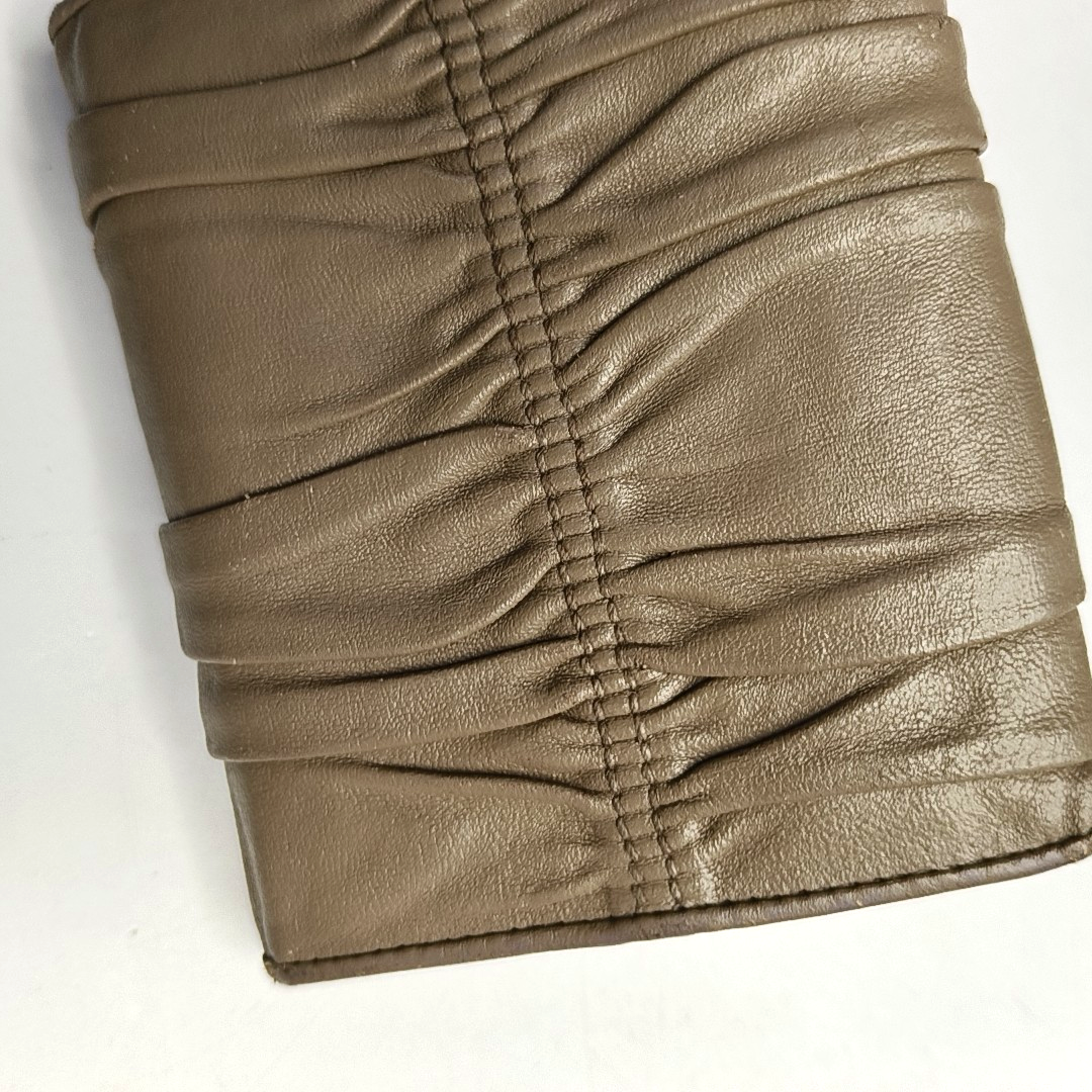 PRADA Diagramme Taupe Cowhide Wallet Golden hardware-(SKU)-953038830