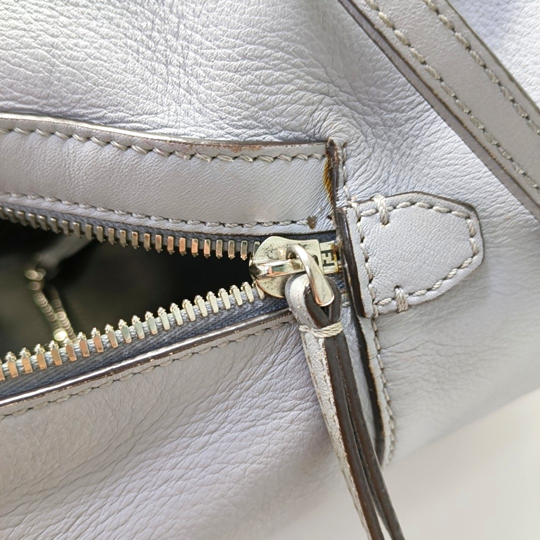 FENDI Blue Cowhide Backpack Silver Hardware-(SKU)-956994945
