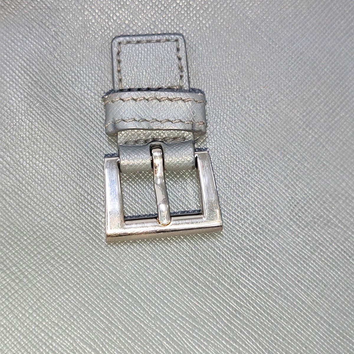 PRADA Dark Grey Cowhide Crosshatch shoulder bag Silver Hardware-(SKU)-938485965