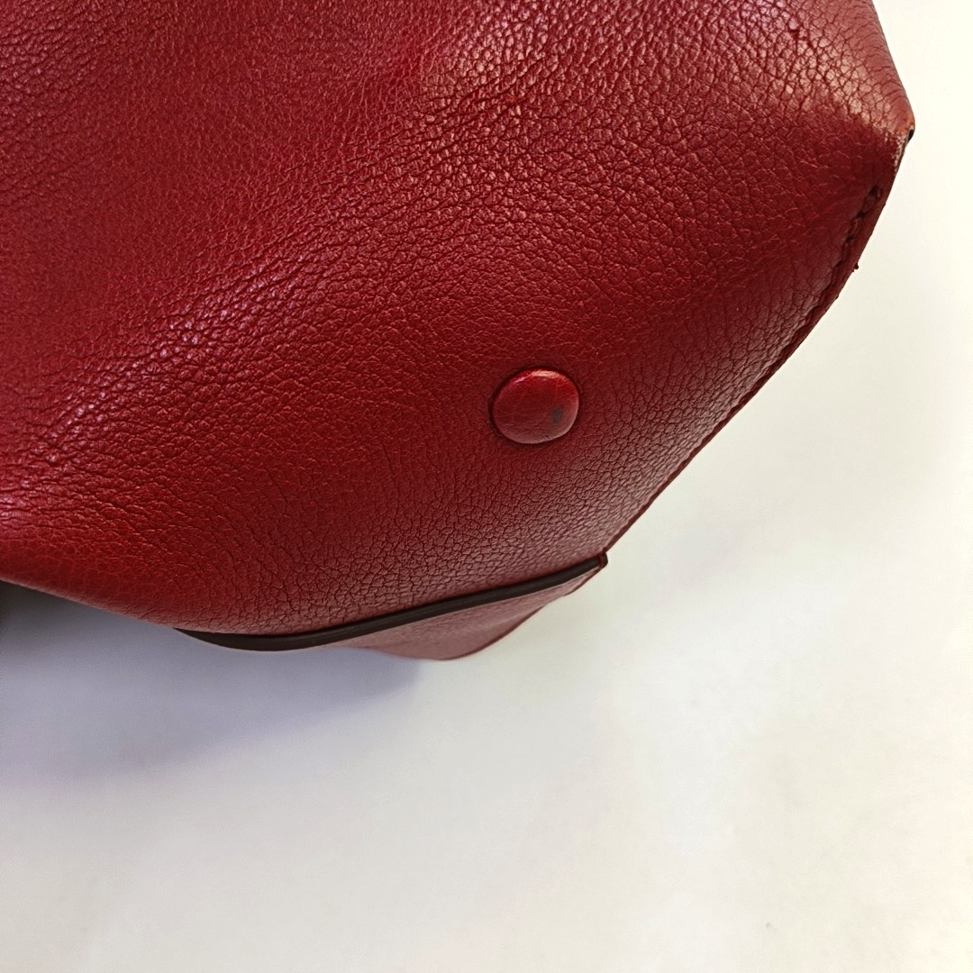 Chloé Baylee Red Cowhide Handbag Single Shoulder Bag Crossbody Bag Golden hardware-(SKU)-947725847