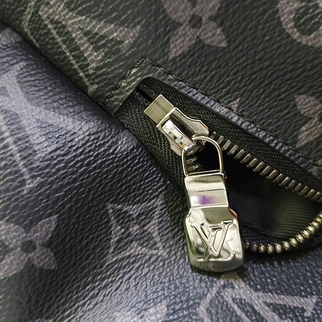 LOUIS VUITTON DISCOVERY Small Black Coated Canvas Monogram Black Samurai Backpack Tote Bag with Silver Hardware-(SKU)-967721864