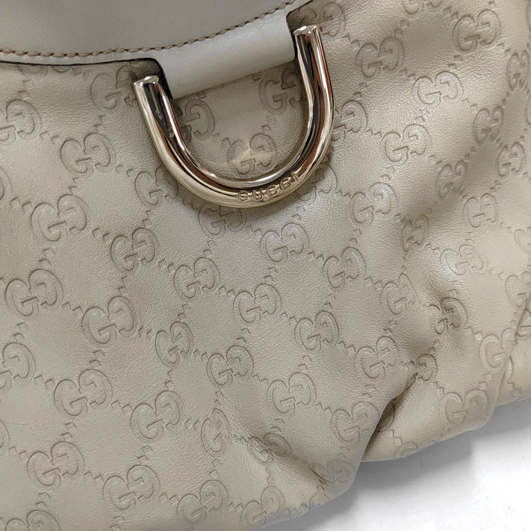 GUCCI D Gold Beige Cowhide Handbag Single Shoulder Bag Golden hardware-(SKU)-952213799