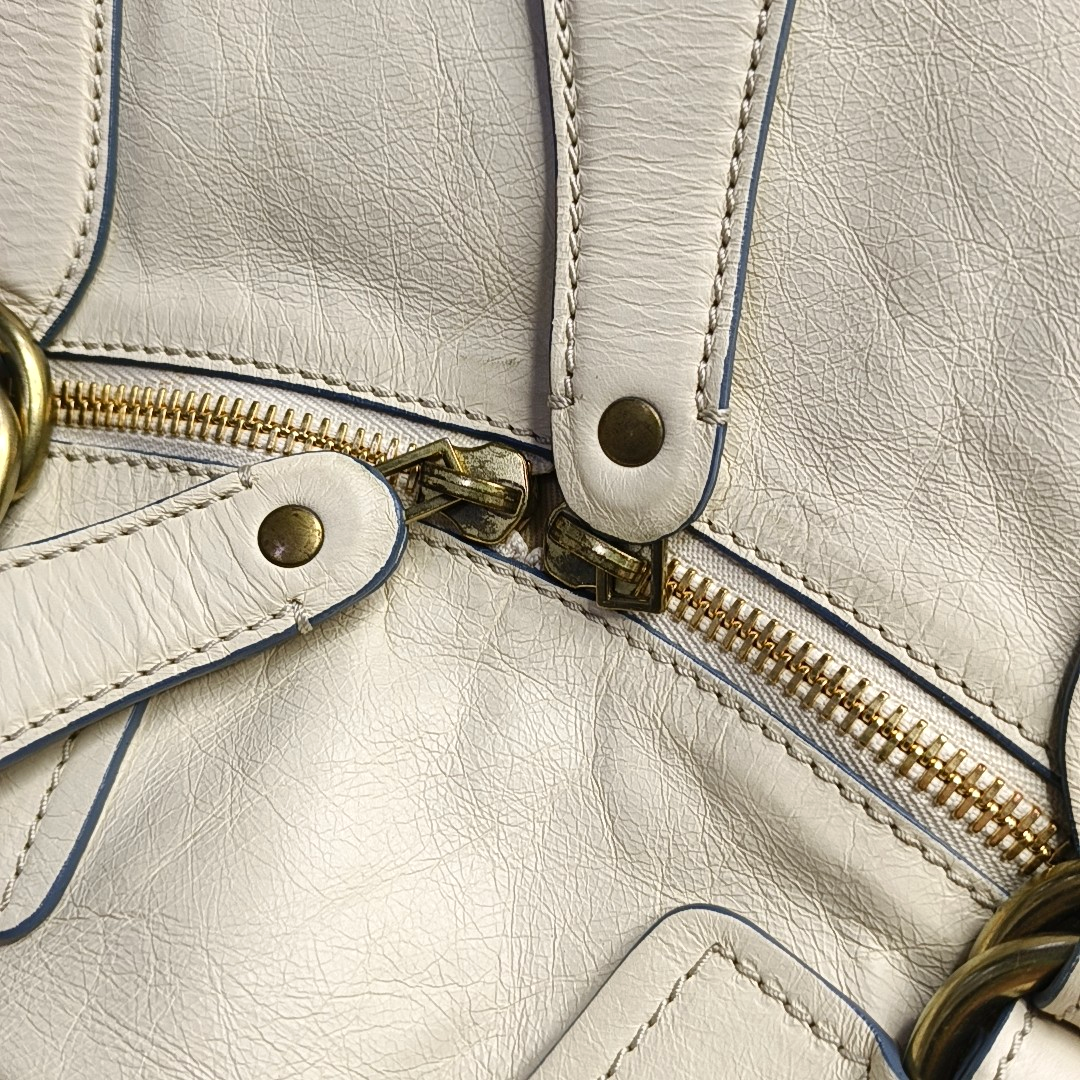 Chloé Tote bag White Leather Handbag Golden hardware-(SKU)-954394334