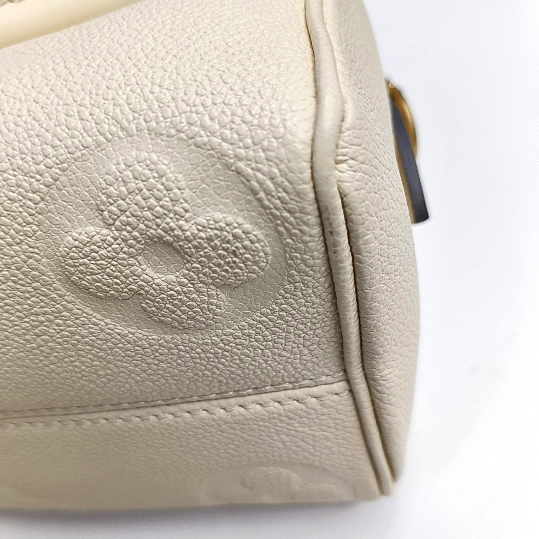 LOUIS VUITTON SPEEDY 20 Beige Calfskin Monogram Brown Pattern Boston Bag Shoulder Bag, Handbag, Crossbody Bag with Detachable Strap-(SKU)-969196925