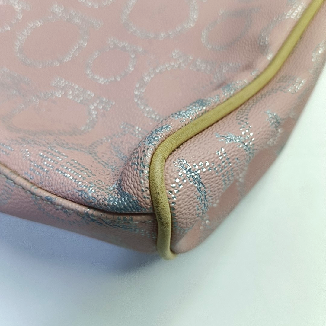 FERRAGAMO Gancini Pink Coated Canvas Handbag Silver Hardware-(SKU)-943535925