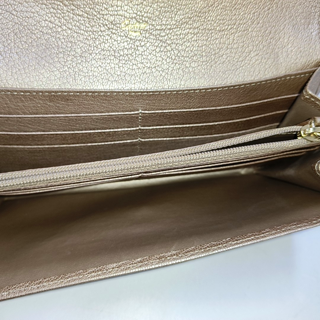 Cartier Champagne Leather Wallet Golden hardware-(SKU)-942555569