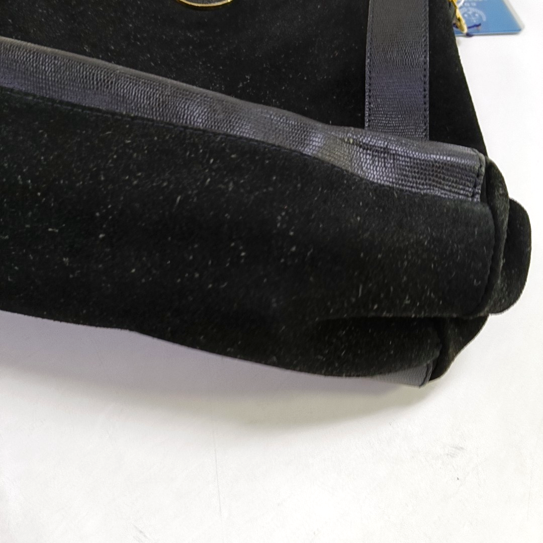 CELINE Tote bag Black Suede Leather Shoulder and Handbag Golden hardware-(SKU)-941997347