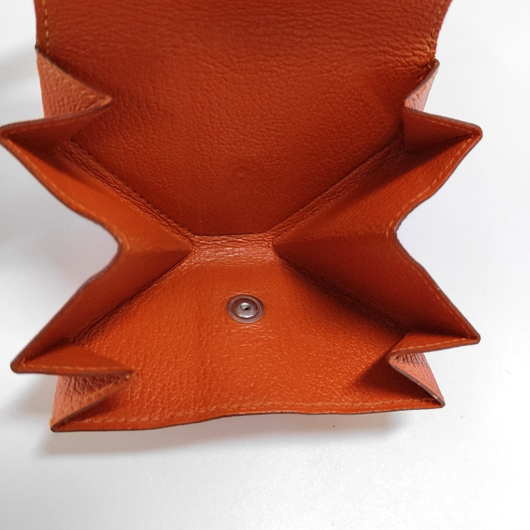 HERMÈS 24 Verso Hermes OrangeChèvre MysoreGoat Leather Clutch Silver Hardware 🄵stamp-(SKU)-955678144