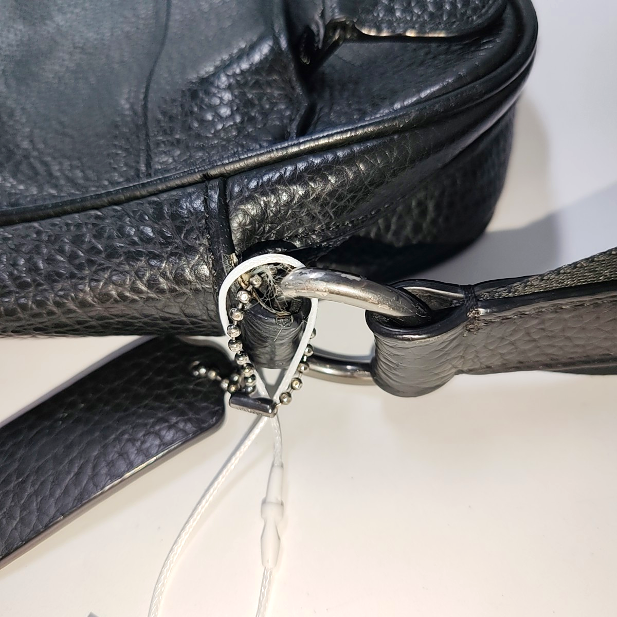 COACH Dark Gray Leather Single Shoulder Bag Crossbody Silver Hardware-(SKU)-940929970
