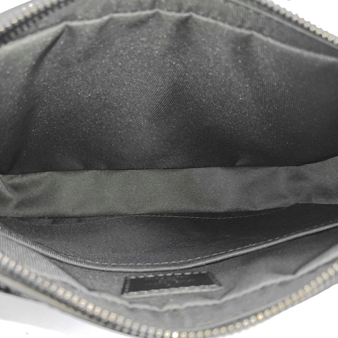 LOUIS VUITTON TRIO Gray Coated Canvas Monogram Messenger Bag Black Samurai Crossbody Bag Shoulder Bag Silver Hardware Pockets Removable Strap-(SKU)-968551162