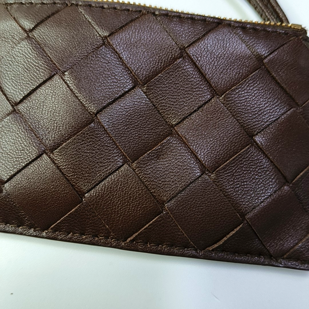 BOTTEGA VENETA Brown Cowhide Woven Wallet-(SKU)-958077989
