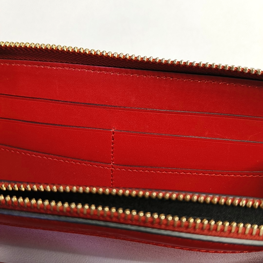 BVLGARI SERPENTI FOREVER Red Cowhide Snake Head Snake Head Wallet Gold Black White Green Hardware-(SKU)-958628798