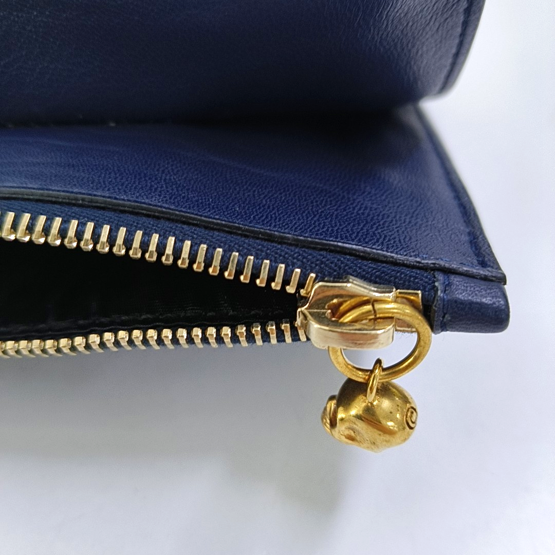 Alexander McQUEEN Dark Blue Sheepskin Handbag Golden hardware-(SKU)-951614903