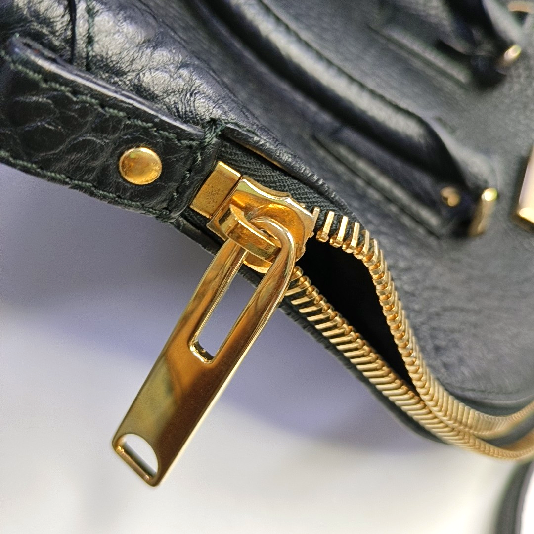 BURBERRY Clifton Black Cowhide Single Shoulder Bag Tote Bag Golden hardware Removable shoulder strap-(SKU)-950084408