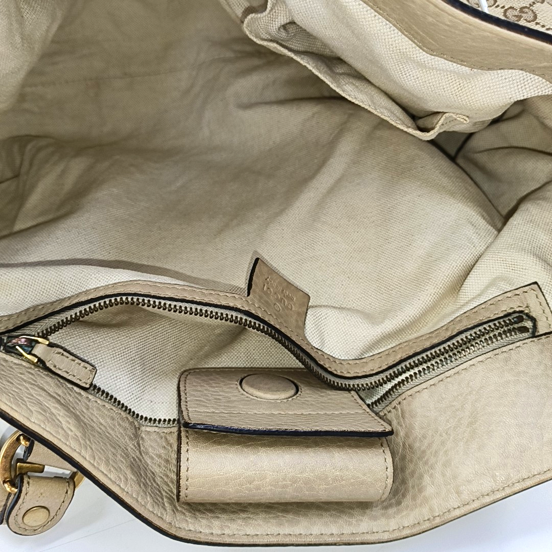 GUCCI Miss GG Brown Canvas Old Flower Single Shoulder Bag Tote Bag Golden hardware-(SKU)-958172878