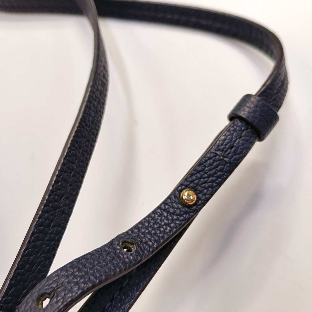 MICHAEL KORS Mercer Medium size Dark Blue Calf Leather Crossbody Shoulder Bag Tote Golden hardware Removable shoulder strap-(SKU)-943526572