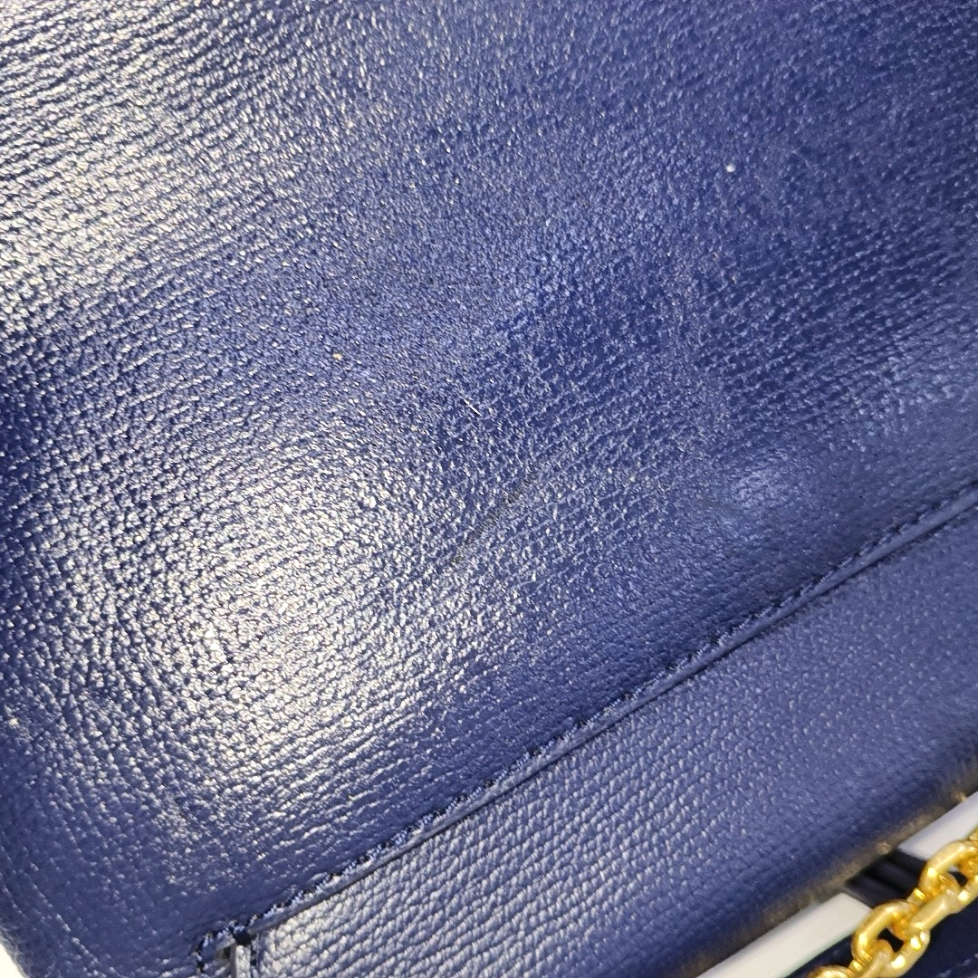 TORY BURCH Chelsea Dark Blue Cowhide Single Shoulder Bag Handbag Golden hardware Removable shoulder strap-(SKU)-942430091